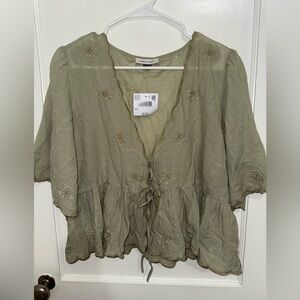 American Eagle Light Olive Top